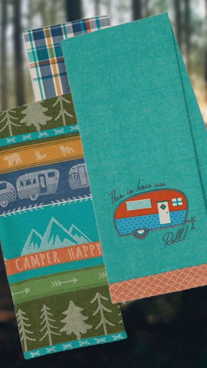 Camper Sweet Camper Dish Towel- Kitchen Towel for Camping - Larissa Made  This