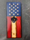 Rustic Wood Flag Bottle Opener