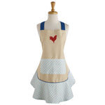 Red Rooster Print Ruffle Apron