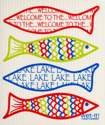 Welcome To The Lake - Swedish Dishcloth
