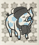 Winter Pig - Swedish Dishcloth
