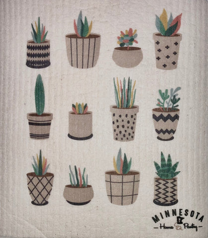 This succulent pot Swedish Dishcloth is a great addition to any home kitchen or garden. They absorb 16x their weight and are machine washable. Use in the kitchen, for bathroom cleaning or even in the garage.