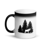 Moose In The Woods - Matte Black Magic Mug