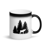Moose In The Woods - Matte Black Magic Mug
